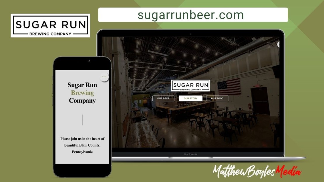 Sugar Run Brewing Company website design by Matthew Boyles Web Designer Duncansville PA